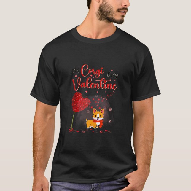 Niedlich ist mein Corgi meine Valentine Corgi Besi T-Shirt (Vorderseite)