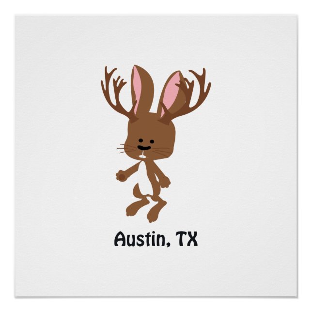 Niedlich Jackalope - Austin, Texas Poster (Vorderseite)