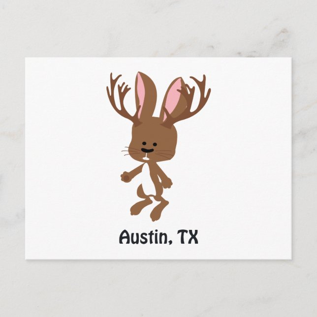 Niedlich Jackalope - Austin, Texas Postkarte (Vorderseite)