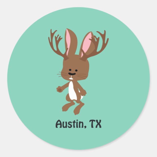 Niedlich Jackalope - Austin, Texas Runder Aufkleber (Vorderseite)