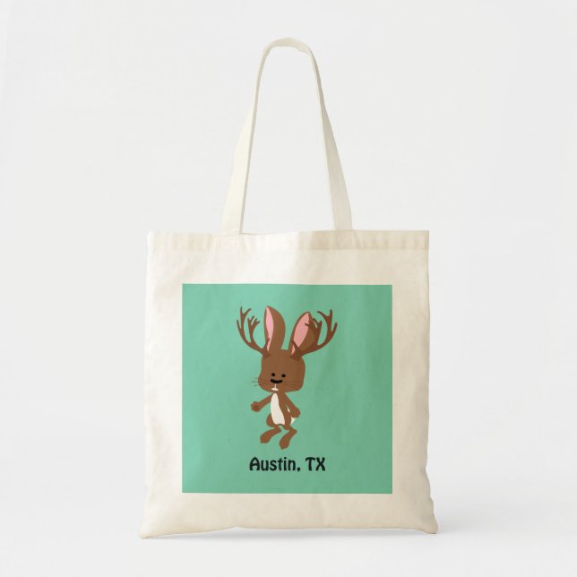 Niedlich Jackalope - Austin, Texas Tragetasche (Vorne)