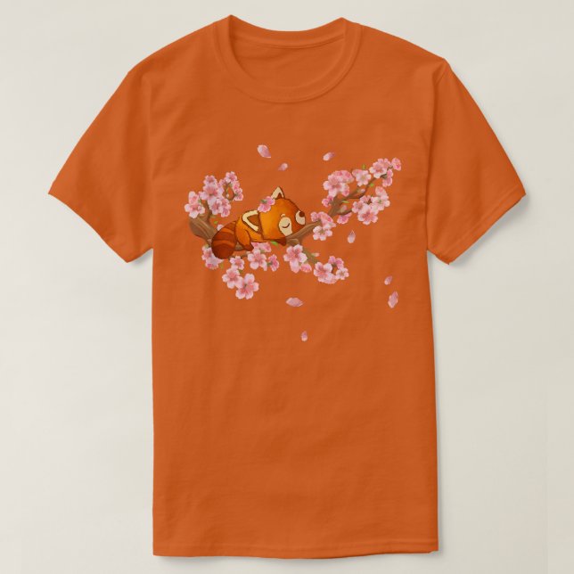 Niedlich Japanisch Art Cherry Blossom Kawaii Red P T-Shirt (Design vorne)