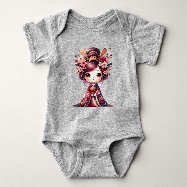 Niedlich Japanisch Geisha Baby Strampler (Vorderseite)