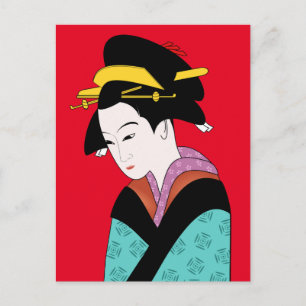 Niedlich Japanisch Geisha Postkarte