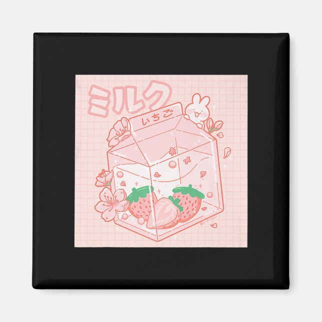 Niedlich Japanisch Kawaii Anime Ästhetik Pink Stra Magnet (Vorne)