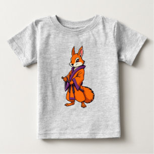 Niedlich Japanisch Samurai Eichhörnchen Baby T-shirt