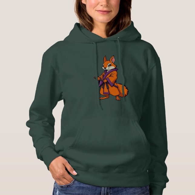Niedlich Japanisch Samurai Eichhörnchen Hoodie (Vorderseite)