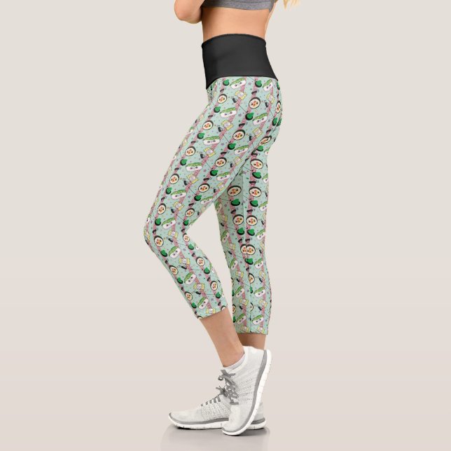 Niedlich Japanisch Sushi Lover Golfing Pattern Capri Leggings (Links)