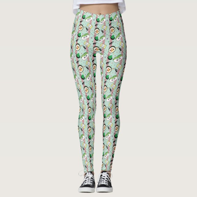 Niedlich Japanisch Sushi Lover Golfing Pattern Leggings (Vorderseite)