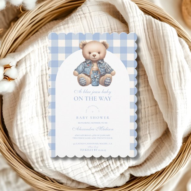Niedlich Jean Baby Denim Baby Shower Einladung (Von Creator hochgeladen)