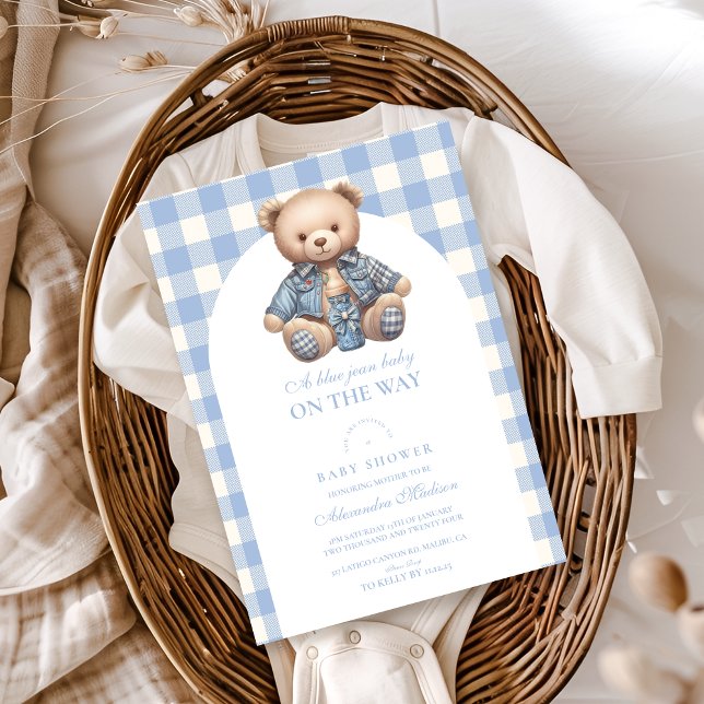 Niedlich Jean Baby Denim Baby Shower Einladung (Von Creator hochgeladen)