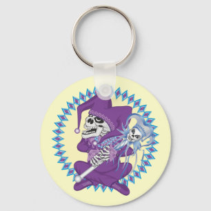 Niedlich Jester Skull Schlüsselanhänger