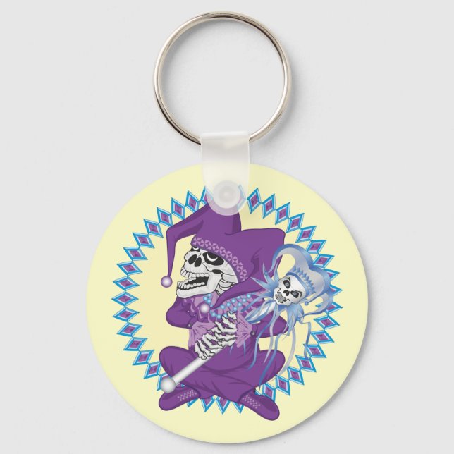 Niedlich Jester Skull Schlüsselanhänger (Vorderseite)