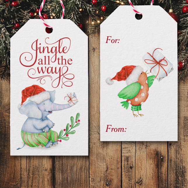 Niedlich Jingle Der weihnachtliche Elephant Geschenkanhänger (Von Creator hochgeladen)