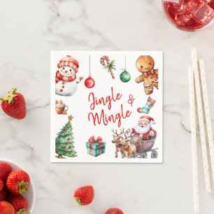Niedlich Jingle und Mingle Christmas Serviette