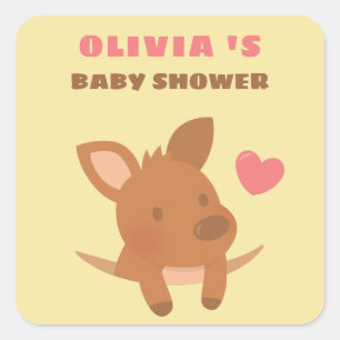 Niedlich Joey Kangaroo Baby Shower Deko Stickers