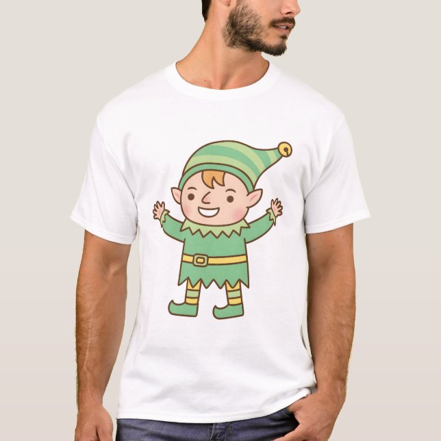 Niedlich Jolly Elf Doodle T-Shirt (Vorderseite)