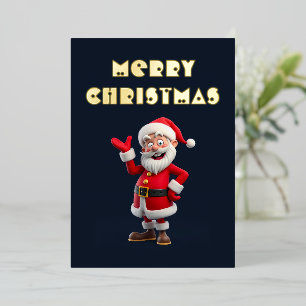 Niedlich Jolly Santa Merry Weihnachten Personalisi Folien Feiertagskarte