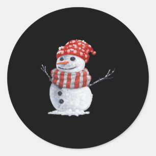 Niedlich Jolly Snowman Weihnachten Winterurlaub Sc Runder Aufkleber