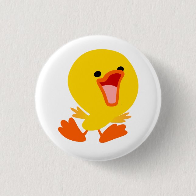 Niedlich Joyous Cartoon Duckling Button Abzeichen (Vorderseite)