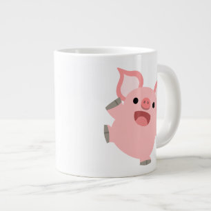 Niedlich Joyous Cartoon Pig Jumbo-Tasse