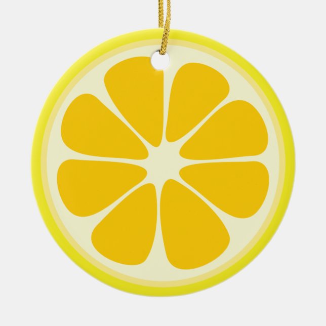 Niedlich Juicy Citrus Lemon Tropische Frucht Slice Keramikornament (Vorne)
