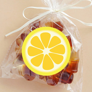 Niedlich Juicy Citrus Lemon Tropische Frucht Slice Runder Aufkleber