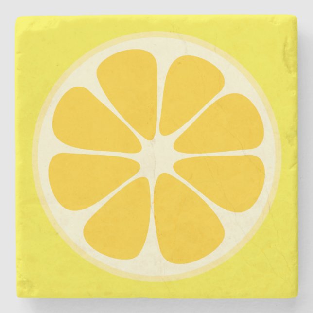 Niedlich Juicy Citrus Lemon Tropische Frucht Slice Steinuntersetzer (Vorderseite)