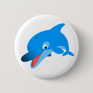 Niedlich Jumping Cartoon Dolphin Button Abzeichen