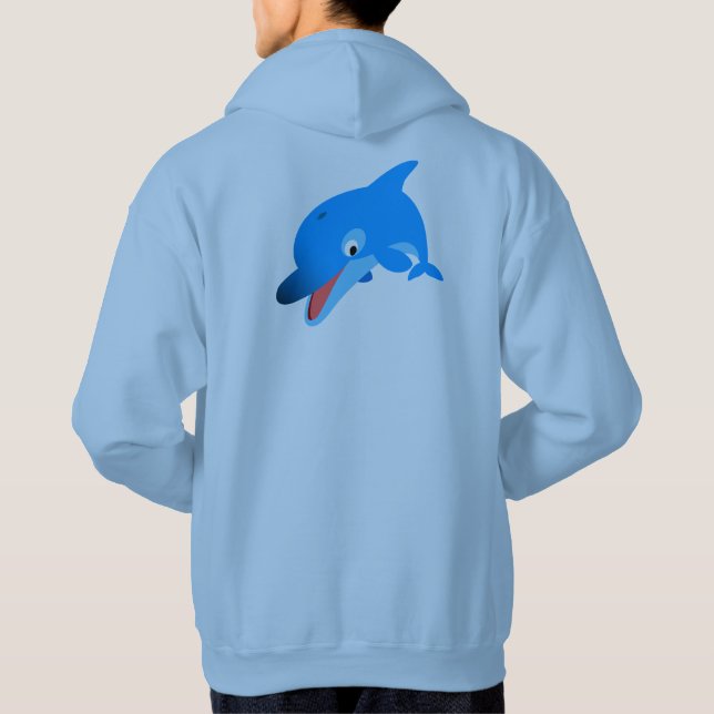 Niedlich Jumping Cartoon Dolphin Hoodie (Rückseite)