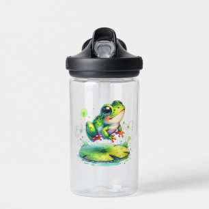 Niedlich Jumping Frog Whimsical Ai Art Trinkflasche