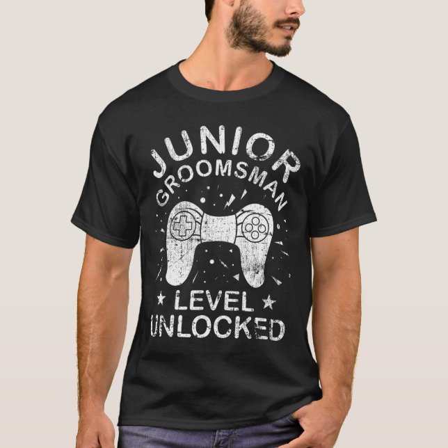 Niedlich Junior Trauzeuge Gaming Wedding Party Jr  T-Shirt (Vorderseite)