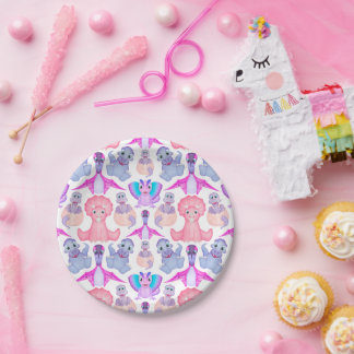 Niedlich Jurassic Girls Geburtstag Pink Dinosaurie Pappteller