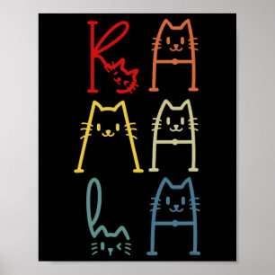 Niedlich Kamala Harris Cat Vitage Lettering Positi Poster