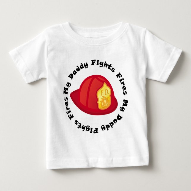 Niedlich kämpft mein Vati Feuer Baby T-shirt (Vorderseite)