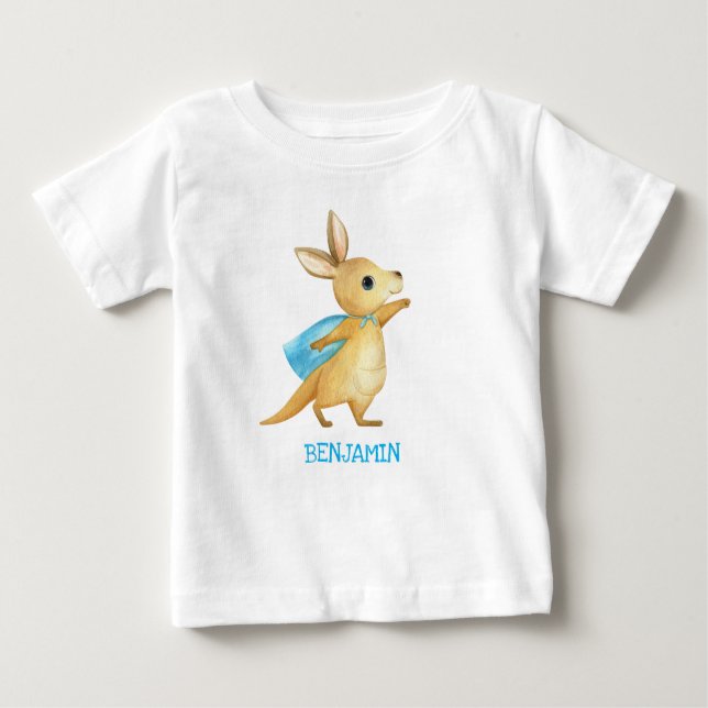 Niedlich Kangaroo - individuelles Baby Name Top Ts (Vorderseite)