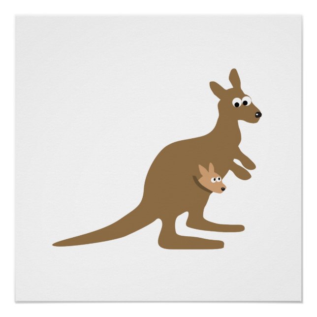 Niedlich Kangaroo und Joey Poster (Vorderseite)