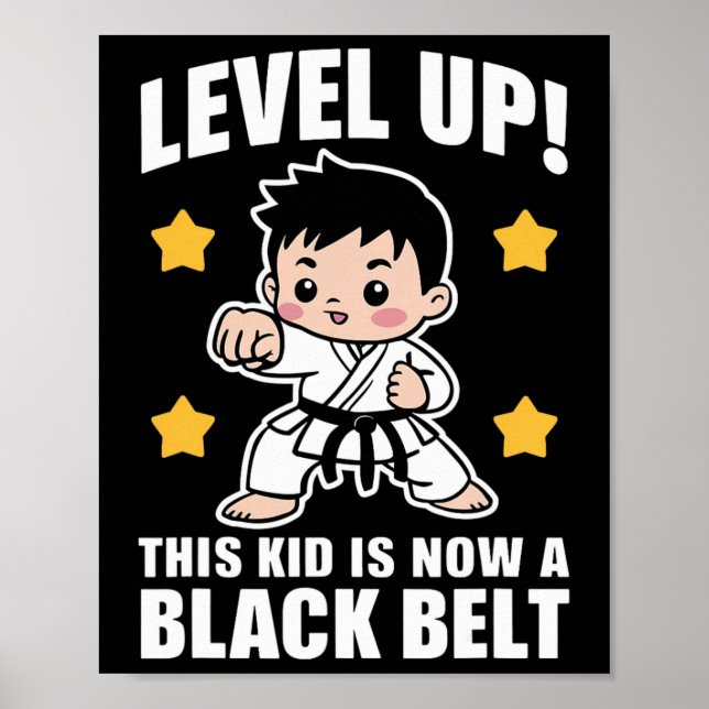 Niedlich Karate Black Belt Achievement Jungs Kinde Poster (Vorne)