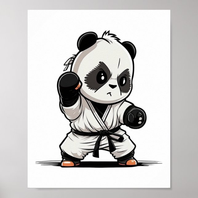 Niedlich Karate Panda Keikogi - Japanische Kampfku Poster (Vorne)