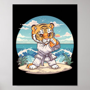 Niedlich Karate Tiger Kickboxing Taekwondo Jiu-jit Poster
