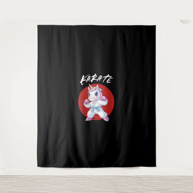 Niedlich Karate Unicorn Tank Top Wandteppich (Vorderseite)