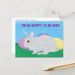 Niedlich Kariert Bunny Ich bin so gerne hier Postk Feiertagspostkarte