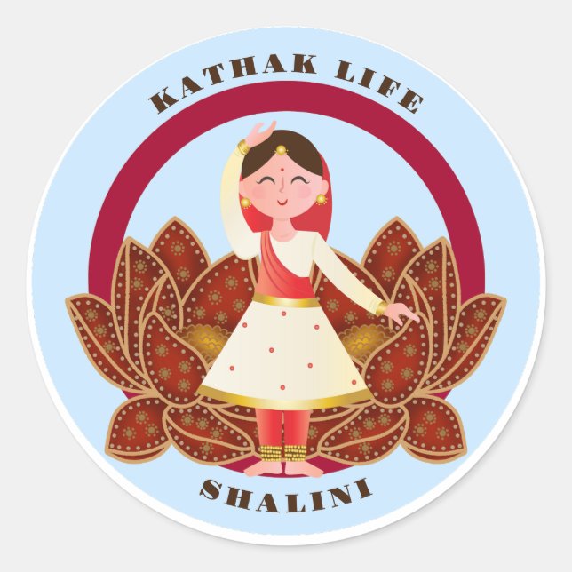 Niedlich Kathak Dance Sticker (Vorderseite)