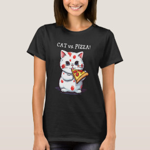 Niedlich Katze, die eine Pizza isst - Katzenverse  T-Shirt