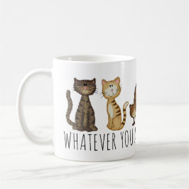 Niedlich Katzen Cartoon Personalisiert Kaffeetasse