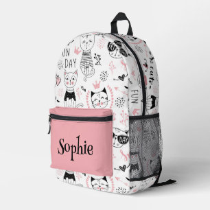 Niedlich Katzen Personalisiert Bedruckter Rucksack