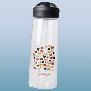 Niedlich Katzen Personalisiert Trinkflasche