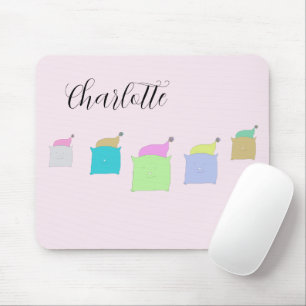 Niedlich Katzenkatze Illustration Mit Monogramm Mousepad