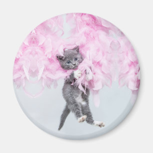Niedlich Katzenrosa Magnet