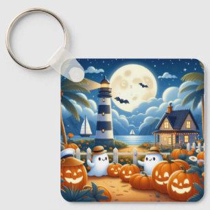 Niedlich, kautisches/kstenförmiges Halloween-Geist Schlüsselanhänger